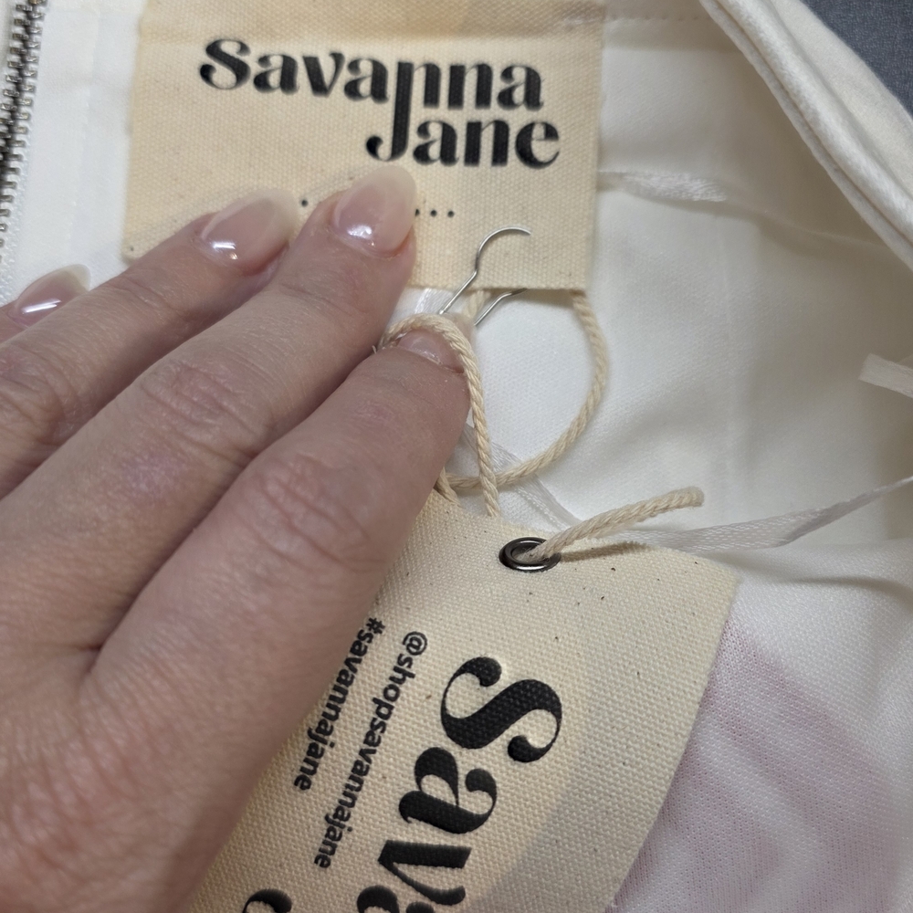 Savanna Jane White Mini Skirt with Red Geometric Embroidery - Picture 8 of 10